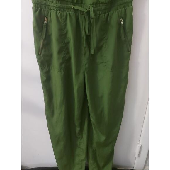 Toxik3 Sleeveless Green Utility Zip Up Jumpsuit M Boho Vacation Festival Fall - Picture 5 of 11